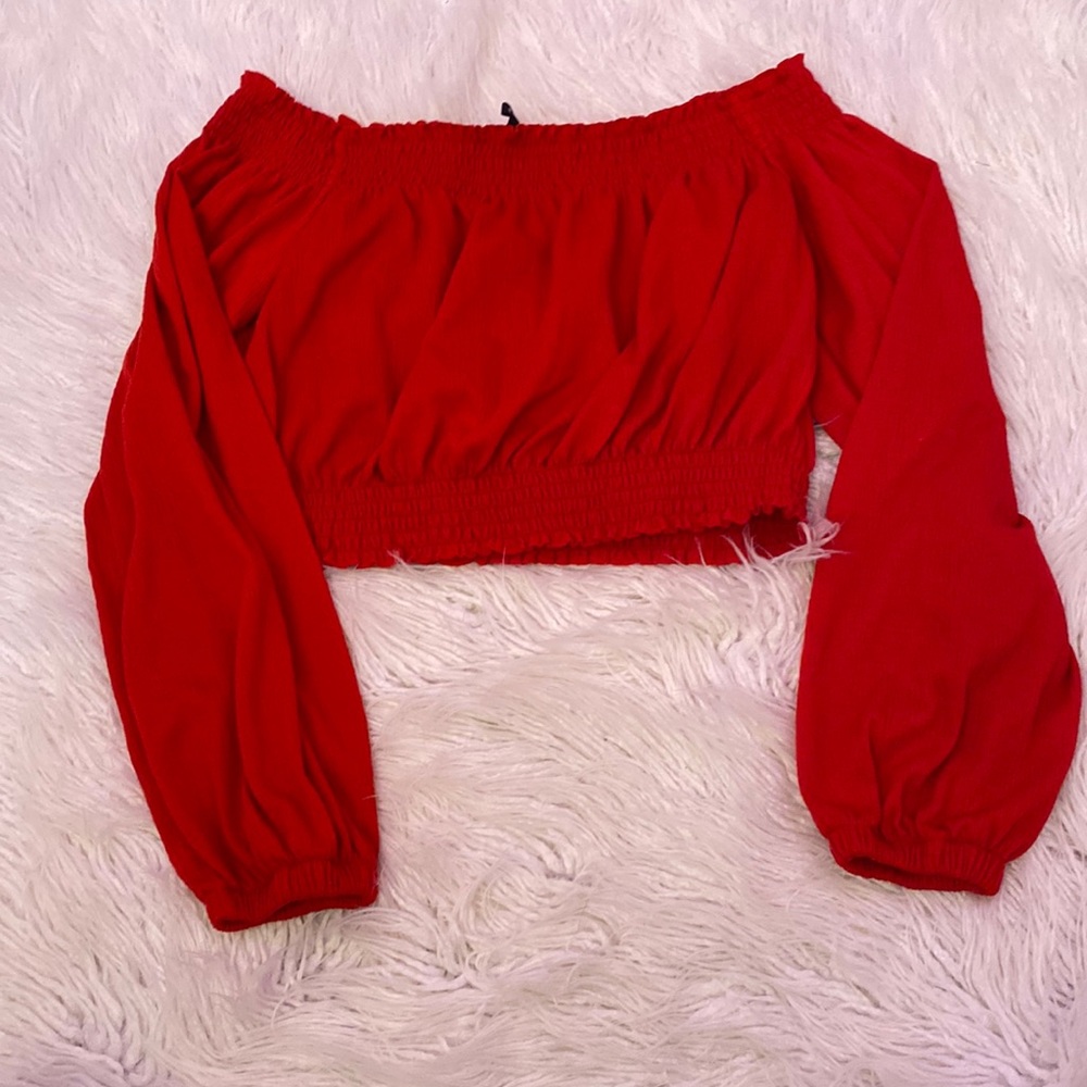 H&M cropped off the shoulder blouse